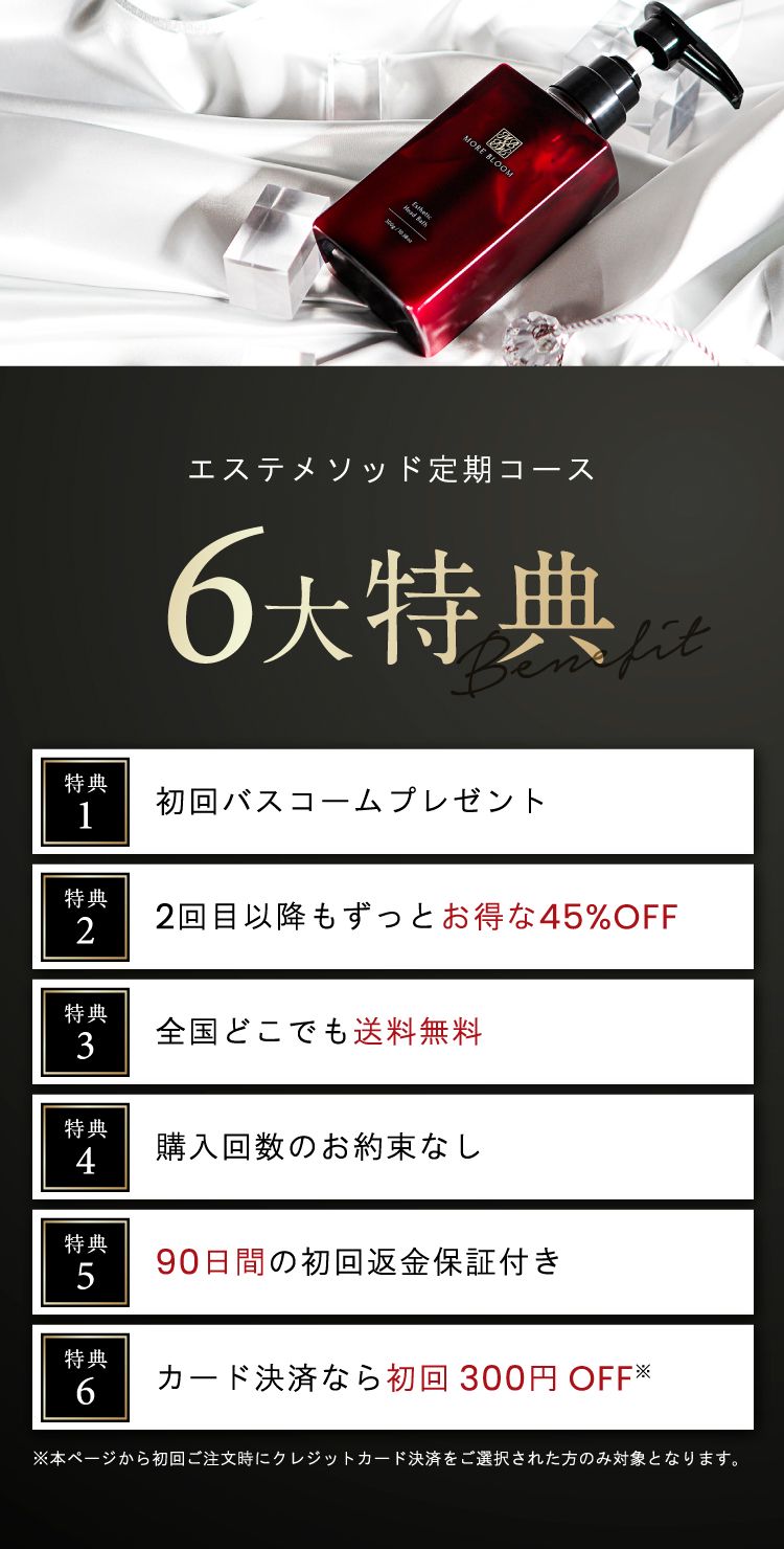 エステメソッド定期コース6大特典